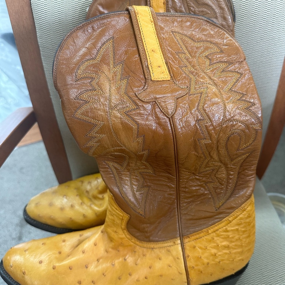Brown and Yellow Western‎ Cowboy Boots